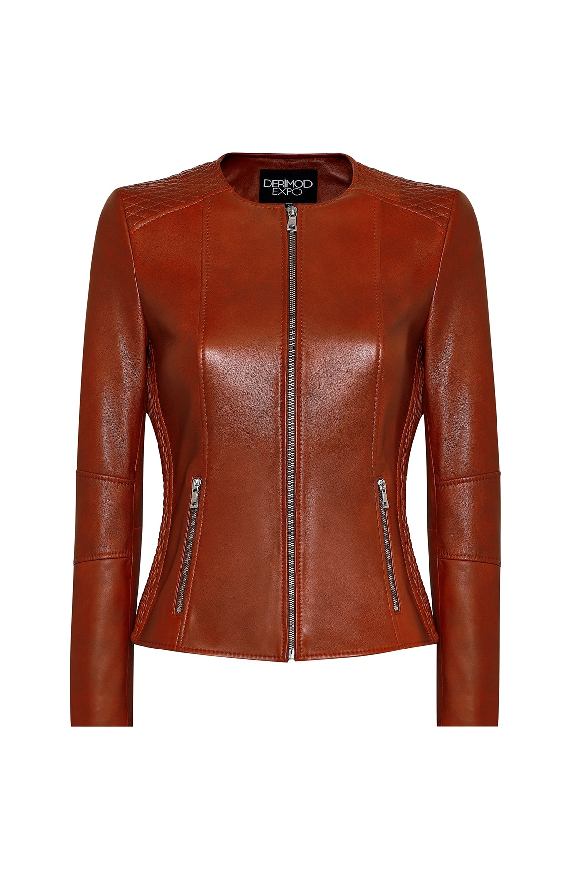 Irina Women's Brown Judge Collar Leather Jacket 24WGE5225R3 | Derimod