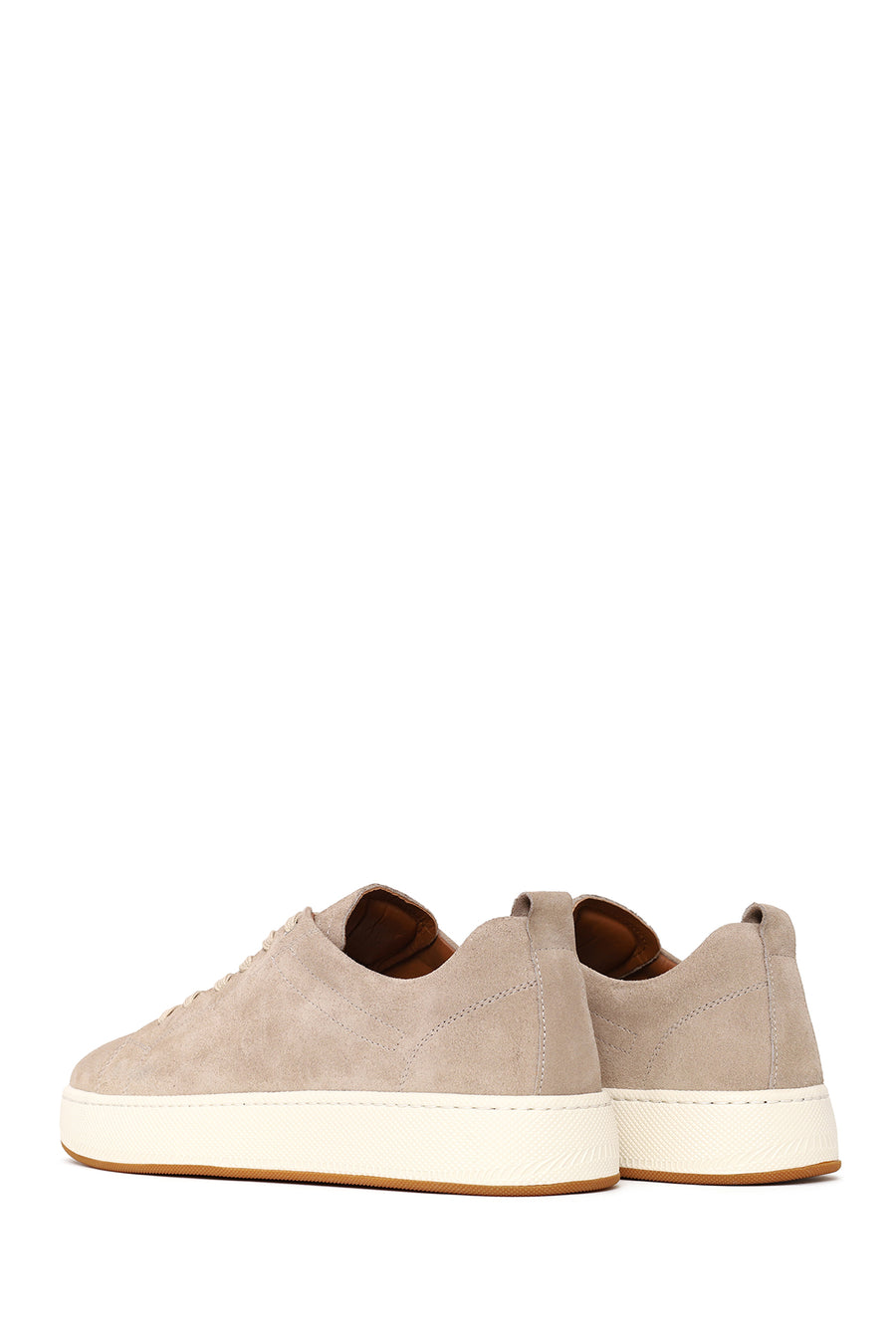 Male Beige Lace-up Suede Leather Sneaker