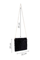 Women's Black Plush Portfolio Bag | Derimod