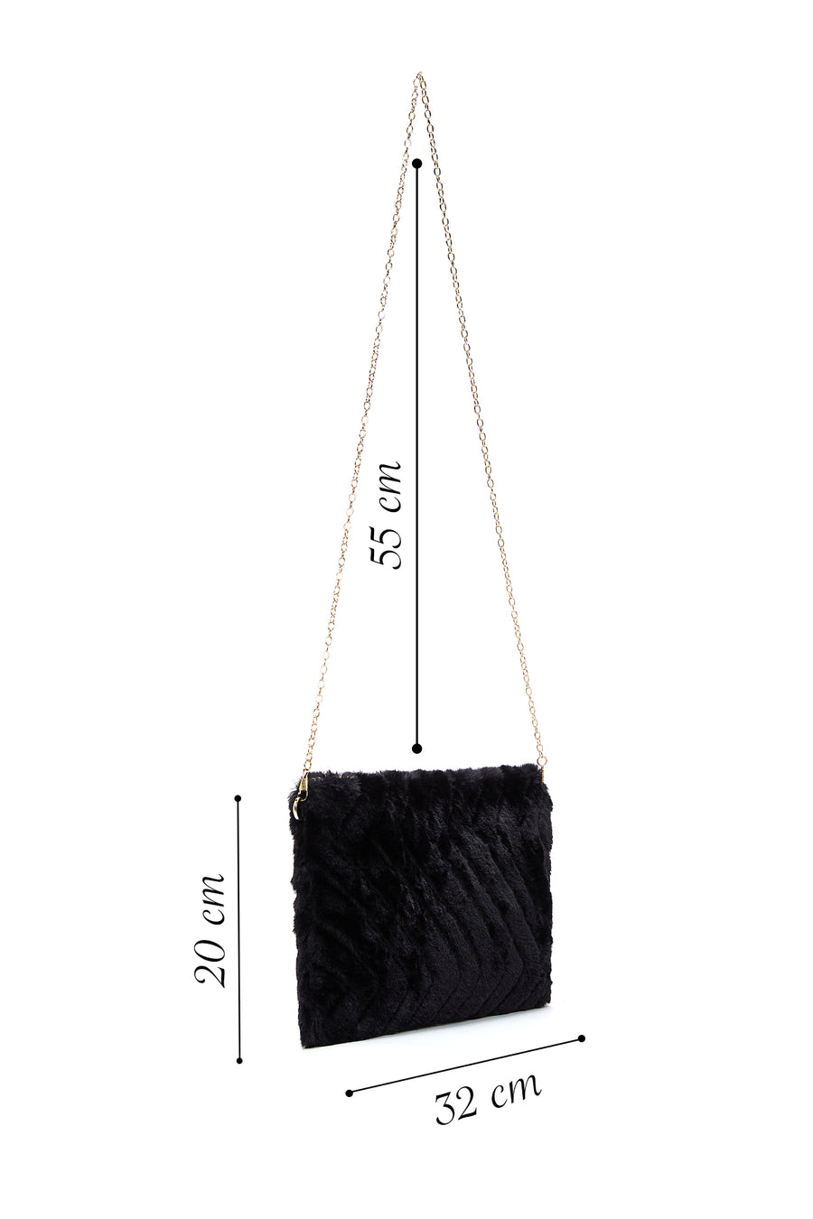Women's Black Plush Portfolio Bag