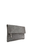 Women's Anthracite Long Chain Strap Straw Clutch Bag | Derimod