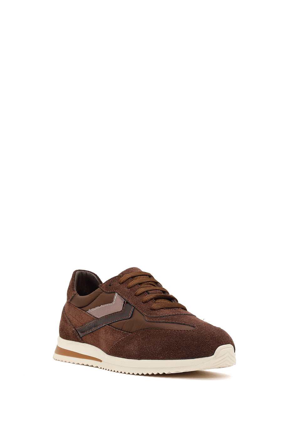Kadın Kahverengi Bağcıklı Süet Deri Sneaker