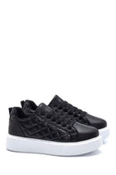 Women's Black Quilted Thick Sole Quilted Sneaker | Derimod