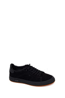 Erkek Siyah Bağcıklı Nubuk Deri Sneaker | Derimod