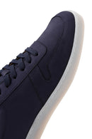 Men's Navy Blue Nubuck Leather Sneaker | Derimod