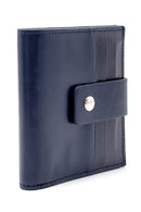 Men's Navy Blue Leather Wallet | Derimod