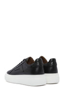 Erkek Siyah Bağcıklı Kalın Tabanlı Deri Sneaker | Derimod