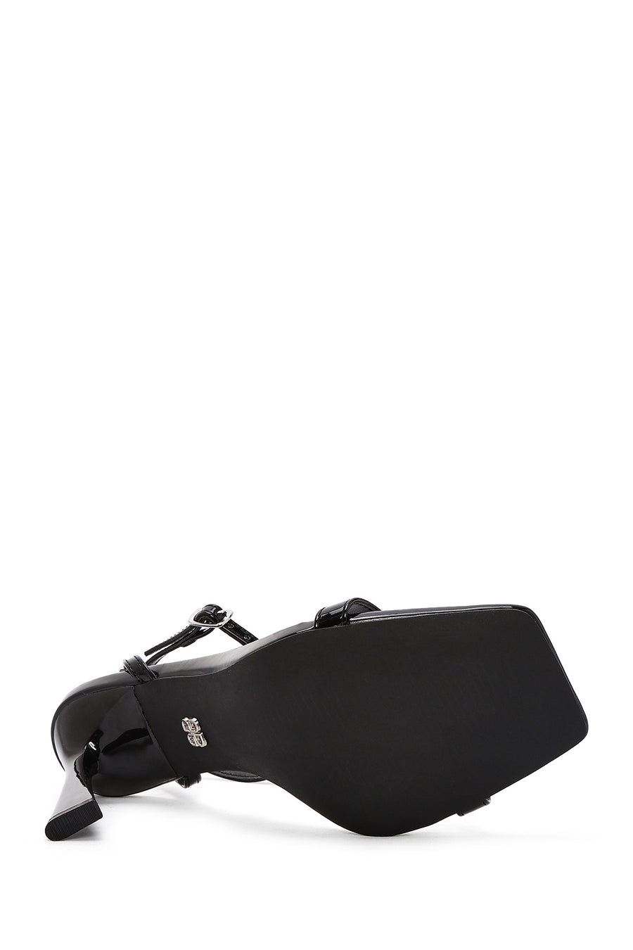 Women's Black Ankle Strap High Thin Heel Sandals