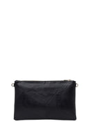 Woman Black Chain-Strap Patterned Clutch Bag | Derimod