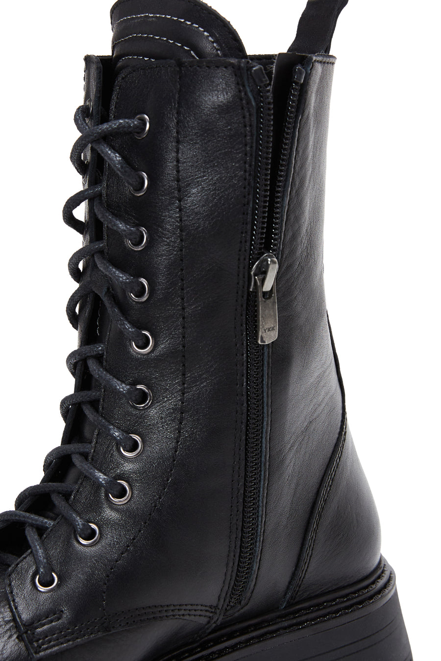 Women's Black Zippered Leather Boots