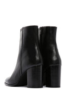 Women's Black Leather Heeled Classic Boots | Derimod