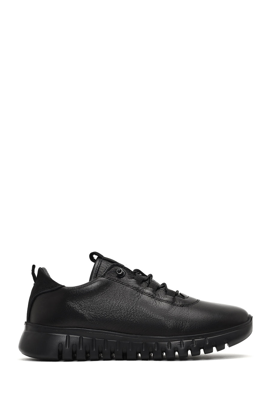 Kadın Siyah Bağcıklı Kalın Tabanlı Deri Sneaker AF460007DV | Derimod