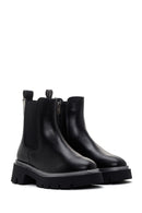 Women's Black Zippered Thick Soled Boots | Derimod