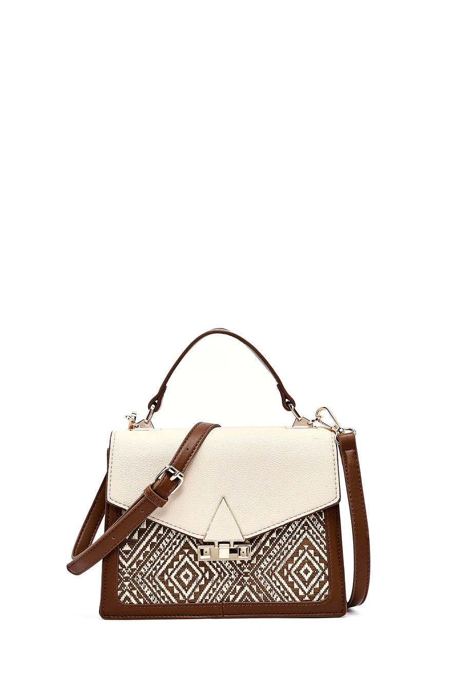 Women's Beige Long Strap Patterned Handbag 25SBD263714 | Derimod