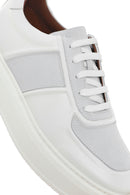 Men's White Lace-up Leather Sneaker | Derimod