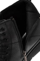 Men's Black Zippered Leather Sports Boots | Derimod
