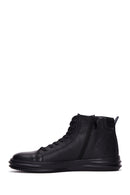 Men's Black Leather High Top Sneaker | Derimod