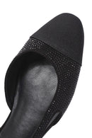 Women's Black Open Back Stoned Ballerinas | Derimod