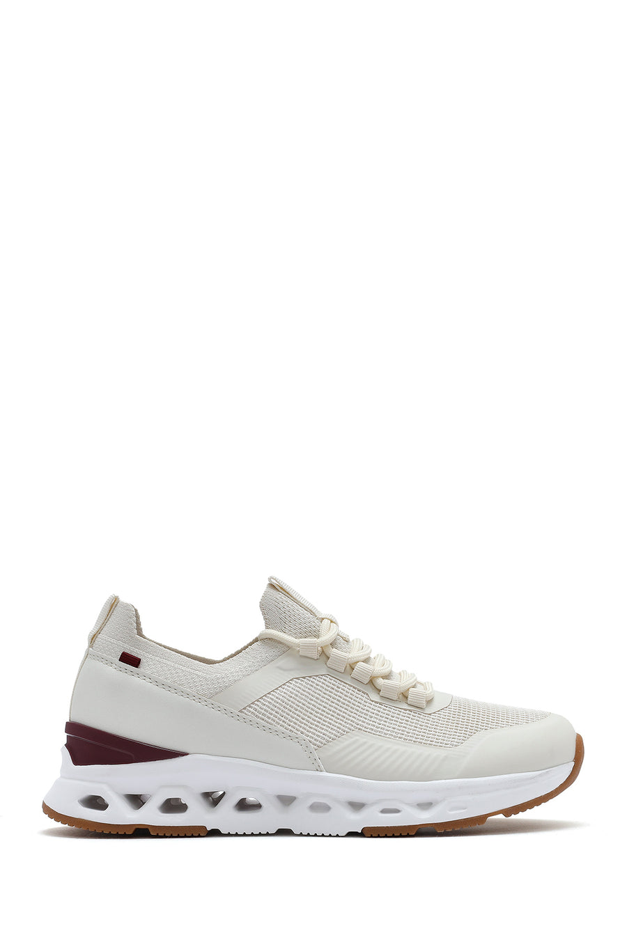 Derimod Zero Women's Cream Laced Fabric Sneakers