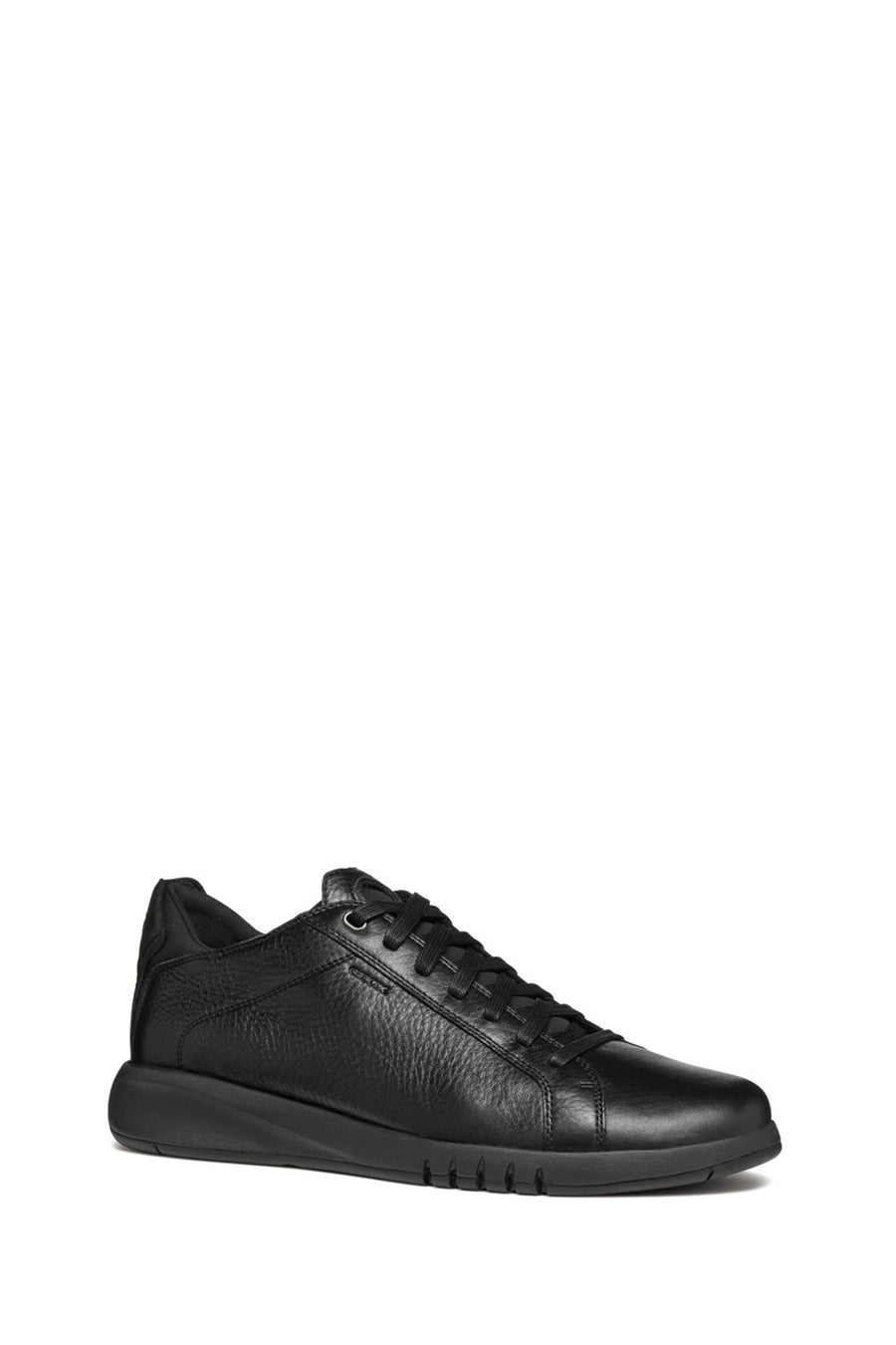 Geox Men's Black U Aerantis A - Tumb Laced Leather Sneaker