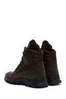 Men's Brown Lace-Up Nubuck Leather Outdoor Boots | Derimod