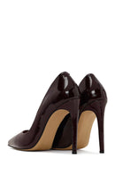 Woman Burgundy High Thin-Heel Patent Leather Leather Stiletto | Derimod