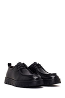 Male Black Lace-Up Thick-Soled Leather Casual Shoes | Derimod
