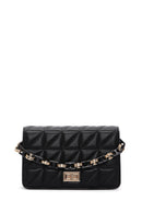 Women's Black Long Strap Quilted Crossbody Bag | Derimod