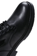 Men's Black Leather Zippered Casual Boots | Derimod