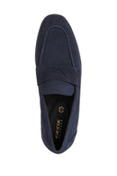 Geox Men's Navy Blue Sapienza Suede Leather Loafer | Derimod