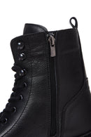 Men's Black Leather Zippered Casual Boots | Derimod