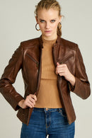 Latinia Women's Leather Jacket | Derimod