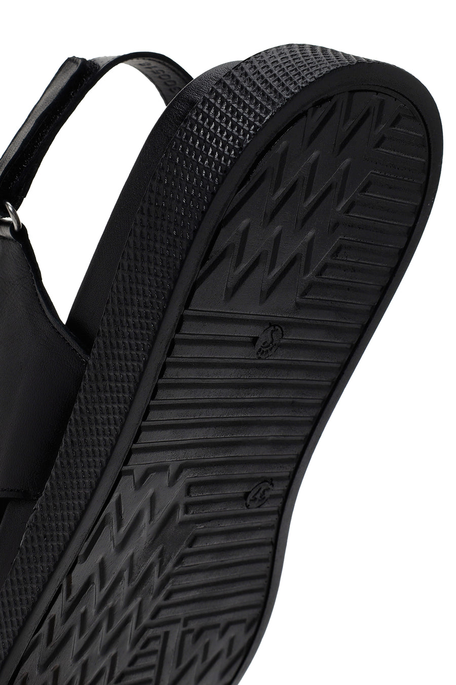 Women's Black Strappy Leather Comfort Sandals
