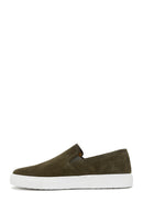 Men's Khaki Suede Leather Loafer | Derimod