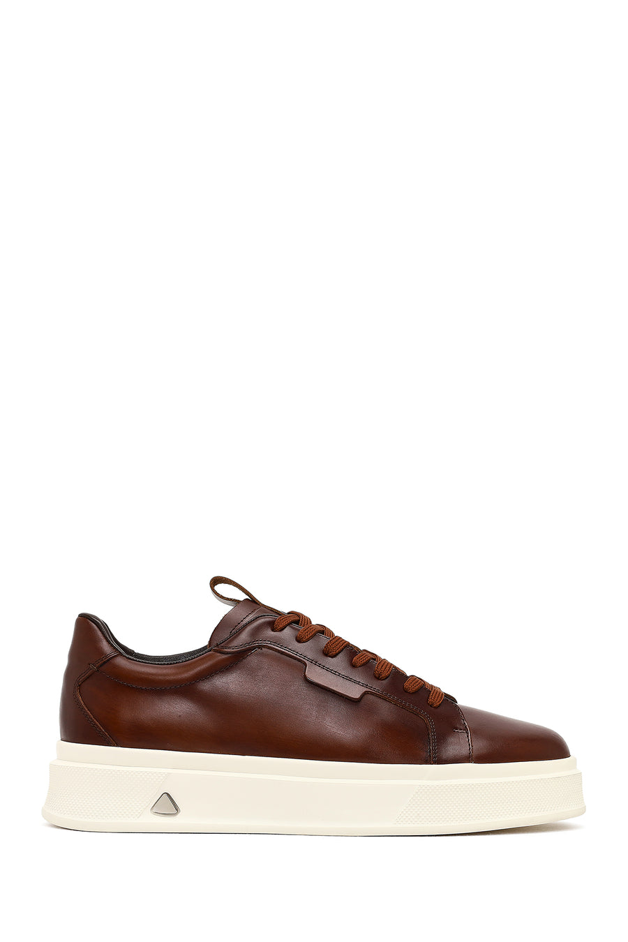 Erkek Kahverengi Bağcıklı Kalın Tabanlı Deri Sneaker WM740007DV | Derimod