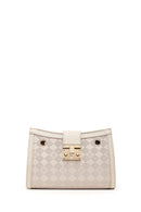 Women's Cream Long Strap Printed Shoulder Bag | Derimod