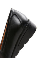 Kadın Siyah Dolgu Topuklu Deri Comfort Ayakkabı | Derimod