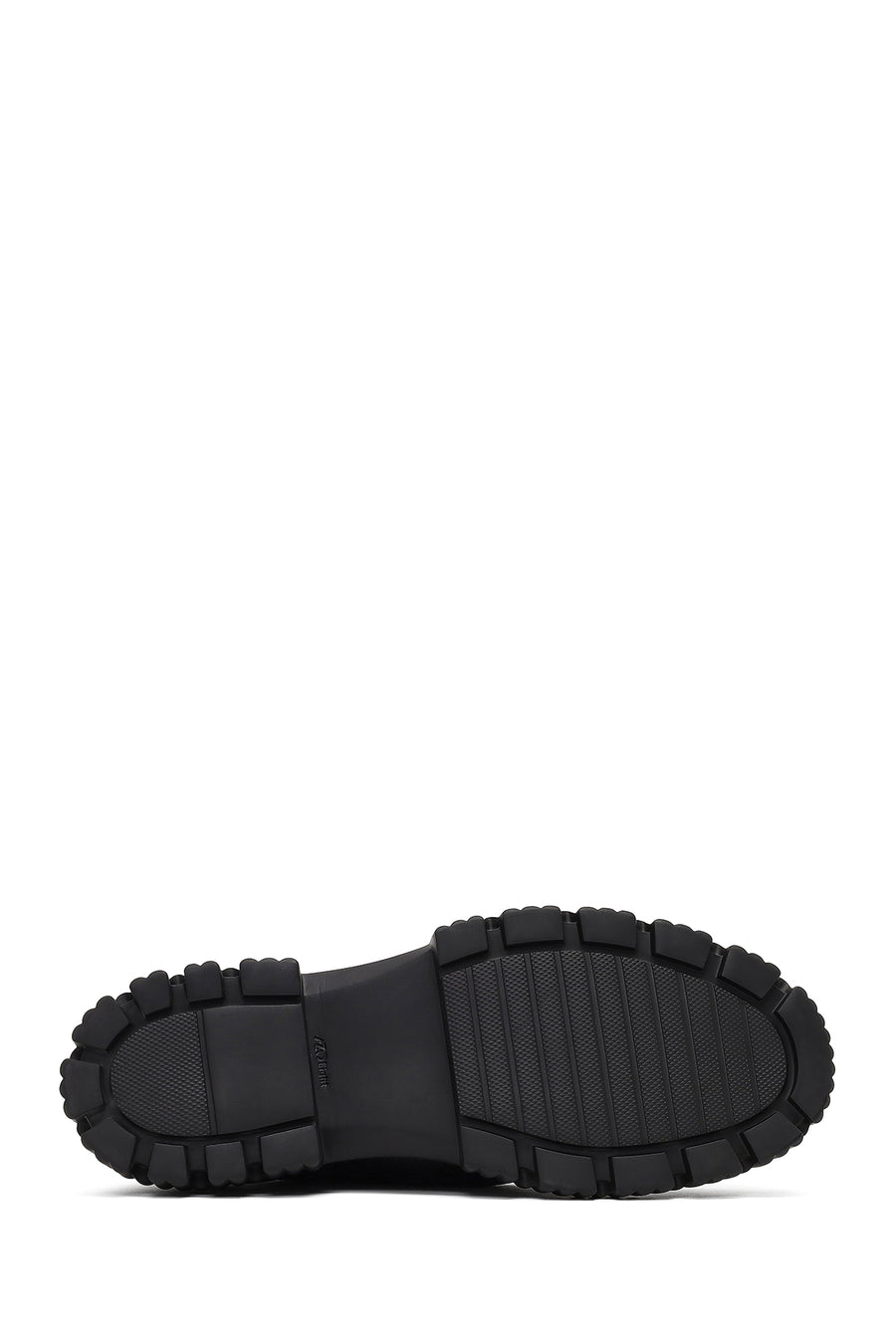 Men's Black Lace-Up Thick-Soled Leather Casual Shoe