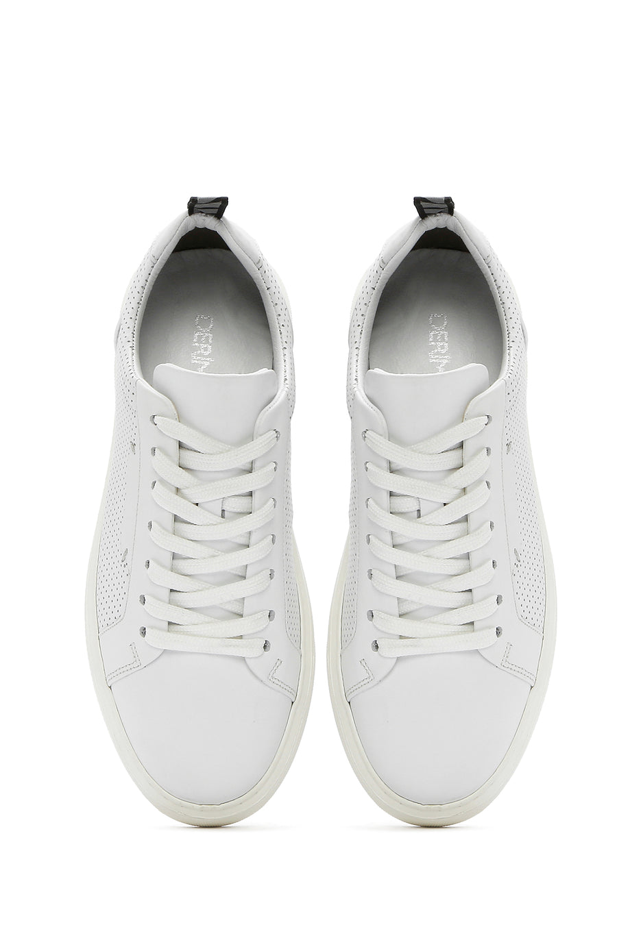 Men's White Lace-up Leather Sneaker