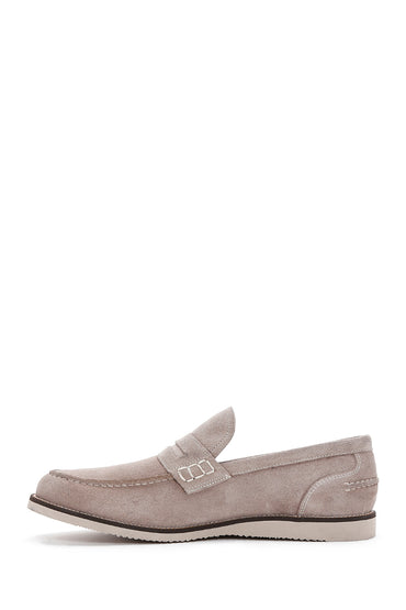 Erkek Vizon Süet Deri Casual Loafer