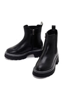 Women's Black Zippered Thick Soled Boots | Derimod