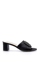 Women's Leather Heeled Slippers | Derimod