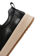 Men's Black Lace-up Thick-Sole Leather Sneaker | Derimod