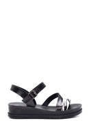 Women's Black Patterned Sandals | Derimod