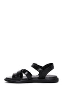 Women's Black Ankle Strap Leather Comfort Sandals | Derimod