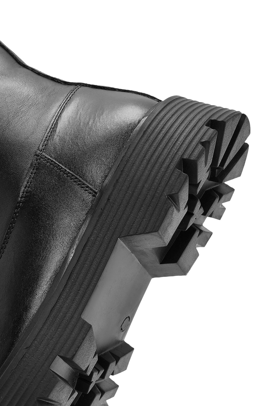 Men's Black Zippered Leather Casual Boots