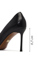Women's Black Thin Heeled Leather Stiletto | Derimod