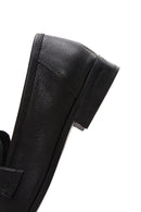 Women's Black Leather Buckle Loafer | Derimod