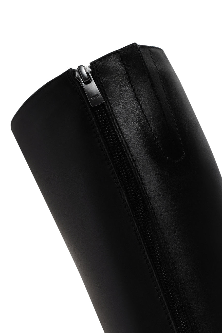 Women's Black Zippered Low Heel Leather Boots