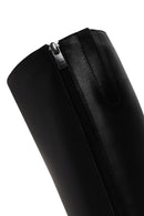 Woman Black Zip Closure Short-Heeled Leather Boots | Derimod